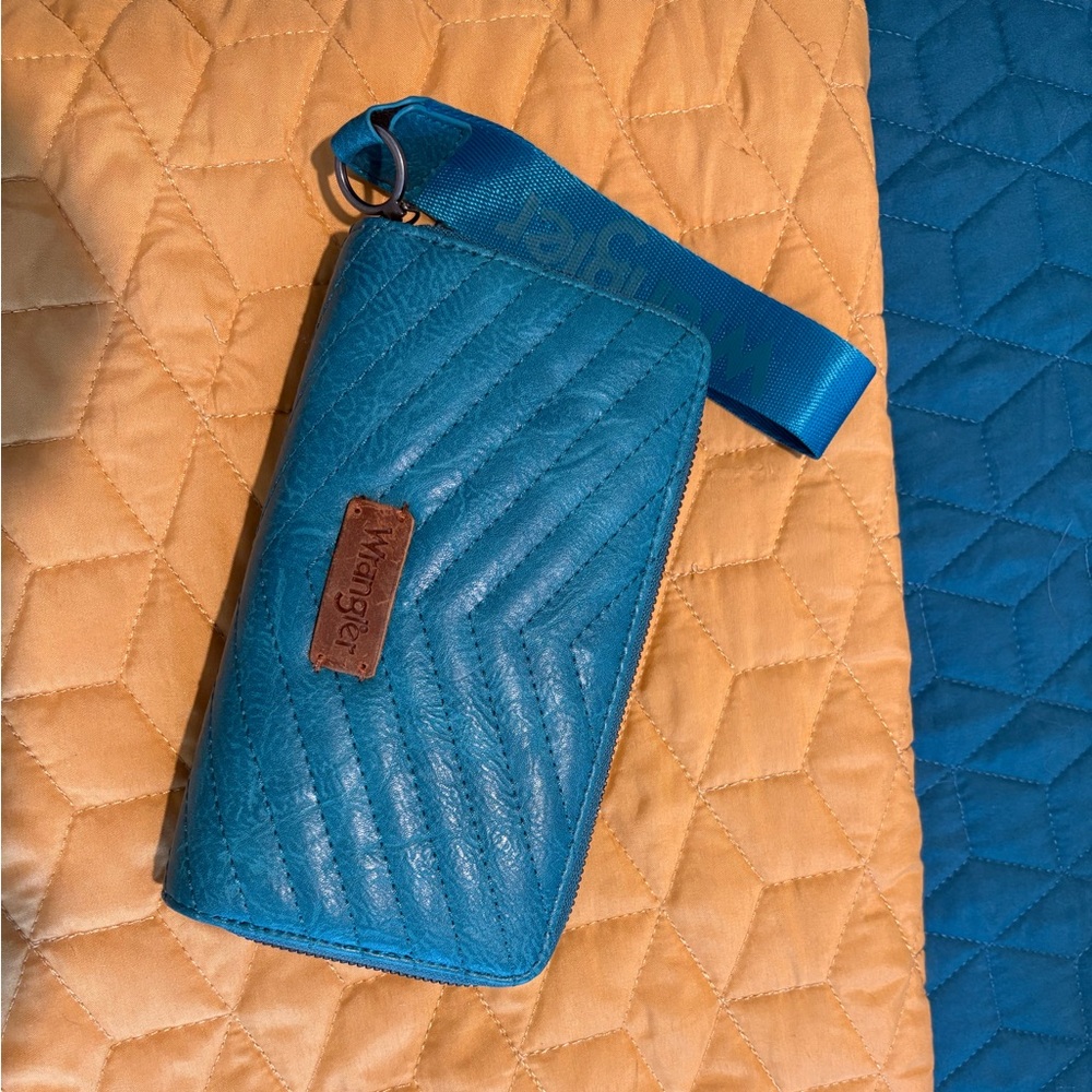 Kipling Teal Quilted Wallet with Strap